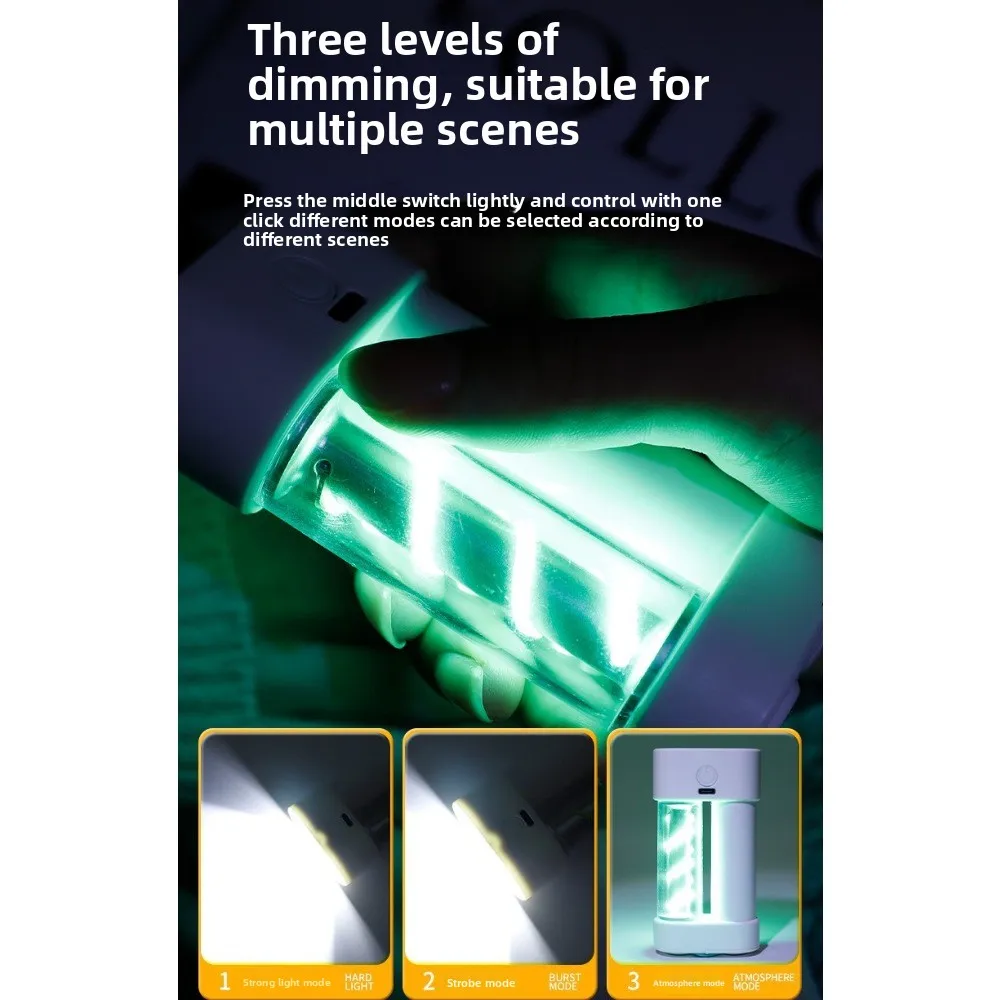 Flexible Filament Camping Light  360 Adjustable RGB Tent Lamp with Remote Control Portable Hiking Backyard Emergency Use