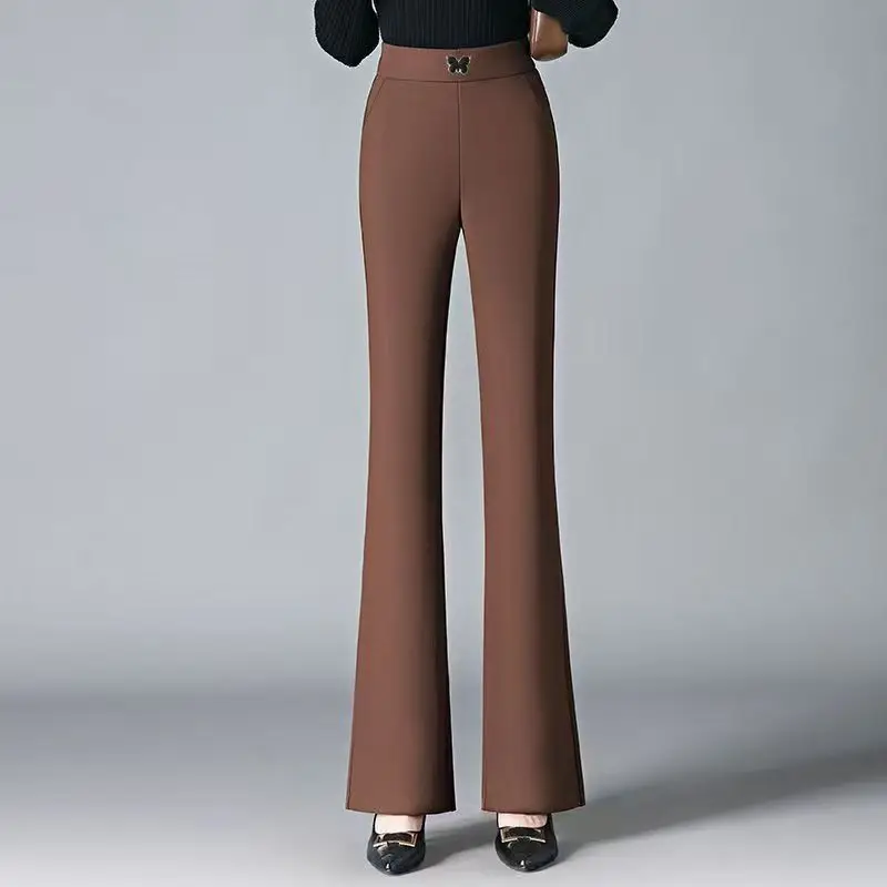 Slightly Flaming Wide-leg Pants for Women Spring Summer New Drooping Casual Pants Loose Slimming Bell-bottom Pants