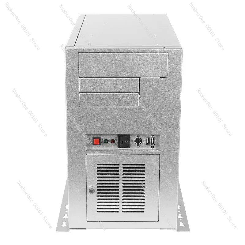 Wall Mounted ATX Industrial Computer Case 7 GPU Slots Open Frame Mining Chassis Silver Coated Steel Cabinet with Keyhole Lock