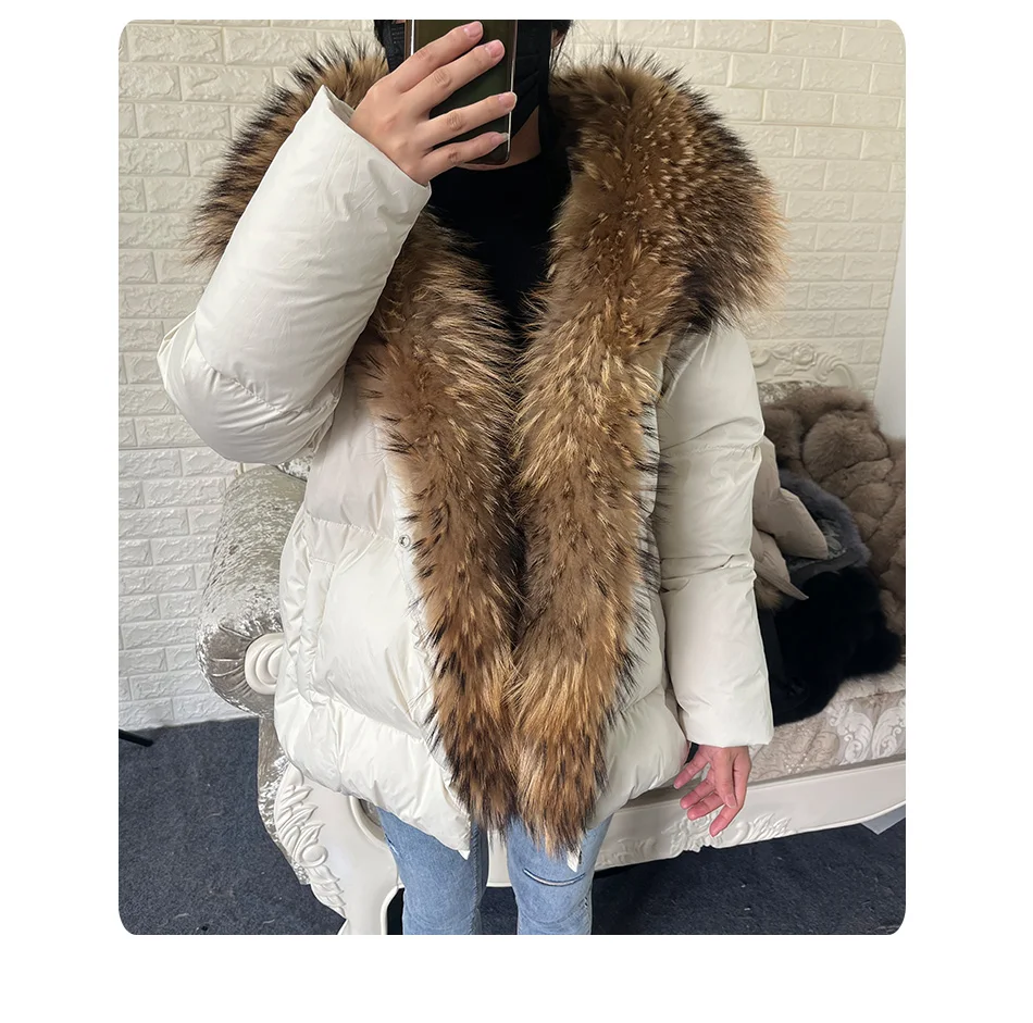 2026 MAOMAOKONG White Duck Down Jacket Winter Women