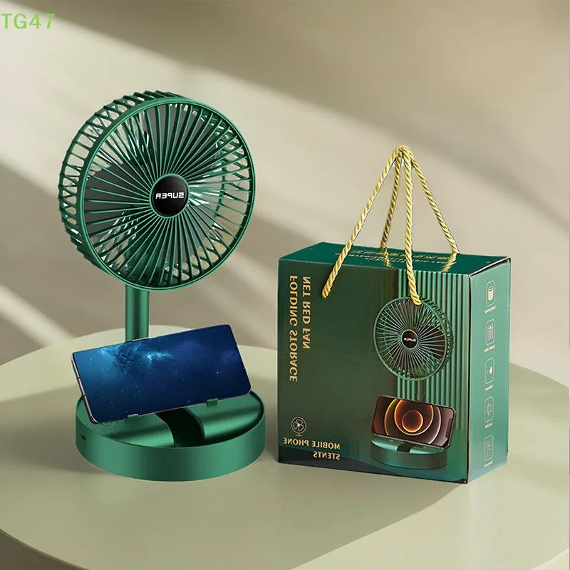 【HM】Portable Folding Fan Mini Stand Fan Adjustable Height Mute Desktop Fan Air Circulation Fan Floor Fan Adjustment