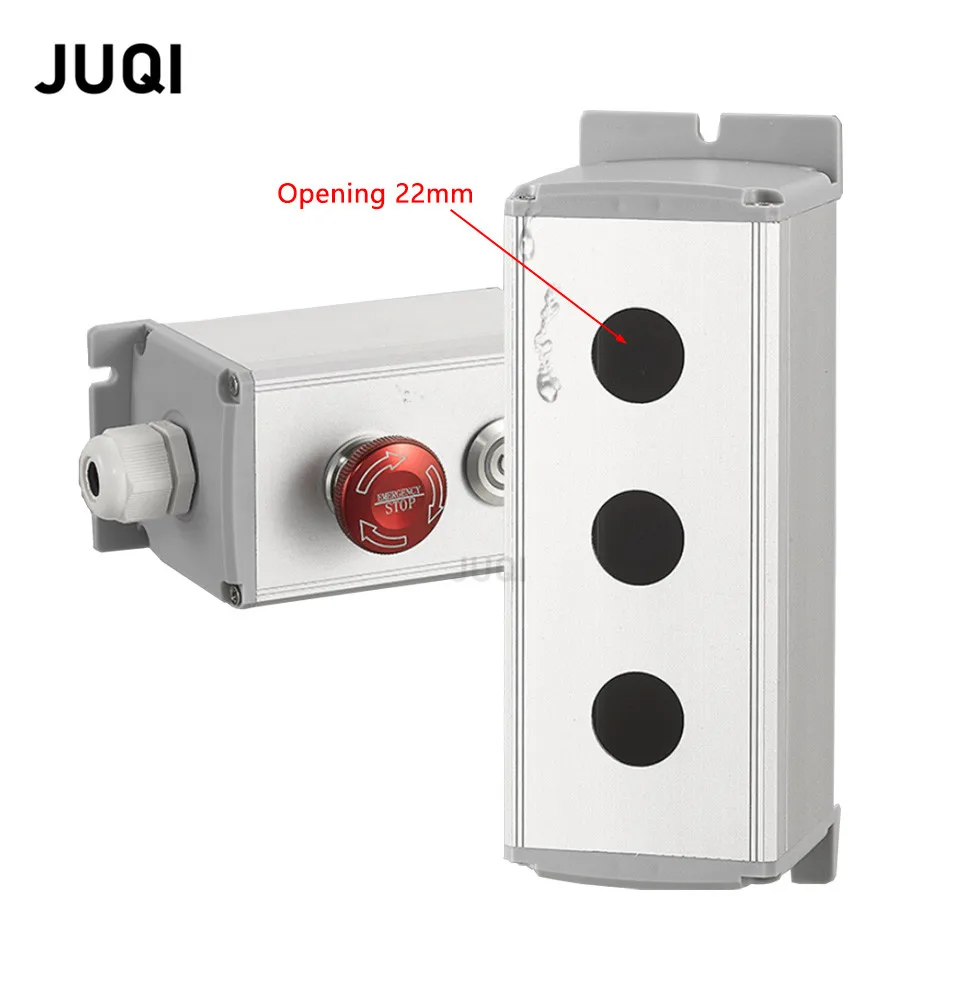 زر معدني صندوق التبديل 16/19/22 مللي متر مقاوم للماء صندوق توقف الطوارئ زر صندوق سبائك الألومنيوم بدء إيقاف صندوق التحكم 12345 ثقوب #1
