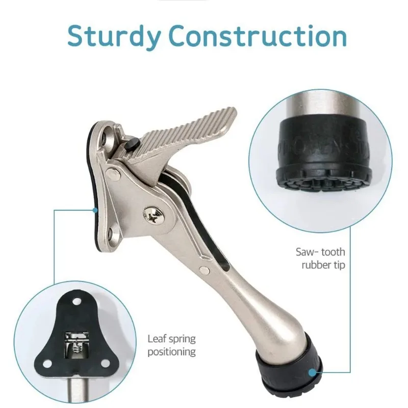 سدادة باب من سبائك الزنك شديدة التحمل مع طرف مطاطي غير قابل للانزلاق وأجهزة حماية جدارية مخفية #3