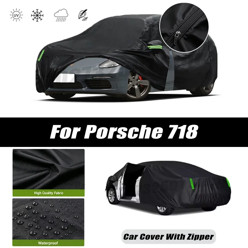 For Porsche 718 Car Covers Outdoor Waterproof Sun Rain Snow Protection UV Car Zipper Design Car Cover Accessories