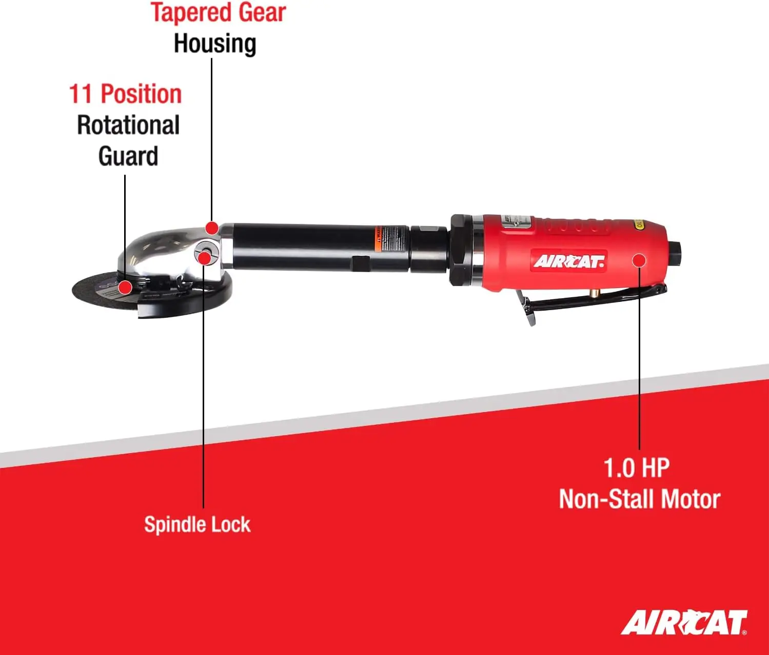 Pneumatic Tools 6275-A 1.0 HP 4-Inch Extended Inside Cut-Off Tool with Spindle Lock 14,000 RPM