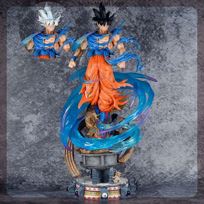 

50cm Dragon Ball Yun Qi Goku Ultra Instinct Anime Figure Model Gk Statue Boys Collection Desktop Decoration Ornament Toys Gifts