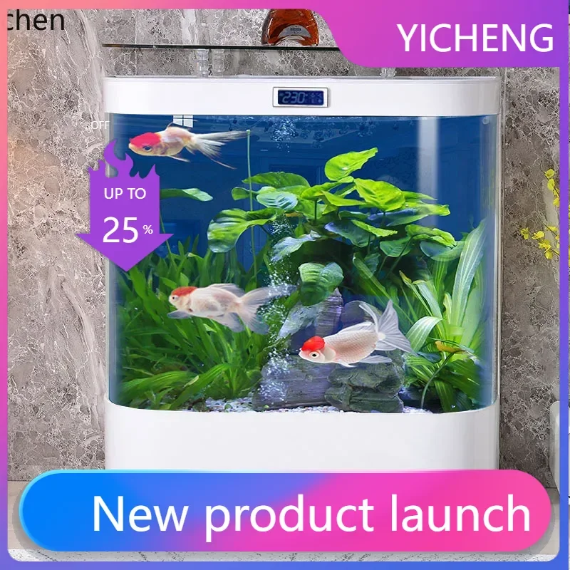 

LYY Fish Tank Living Room Creative Medium-Large Modern Simple Floor-Standing Back Bottom Filter No Need to Change Aquarium