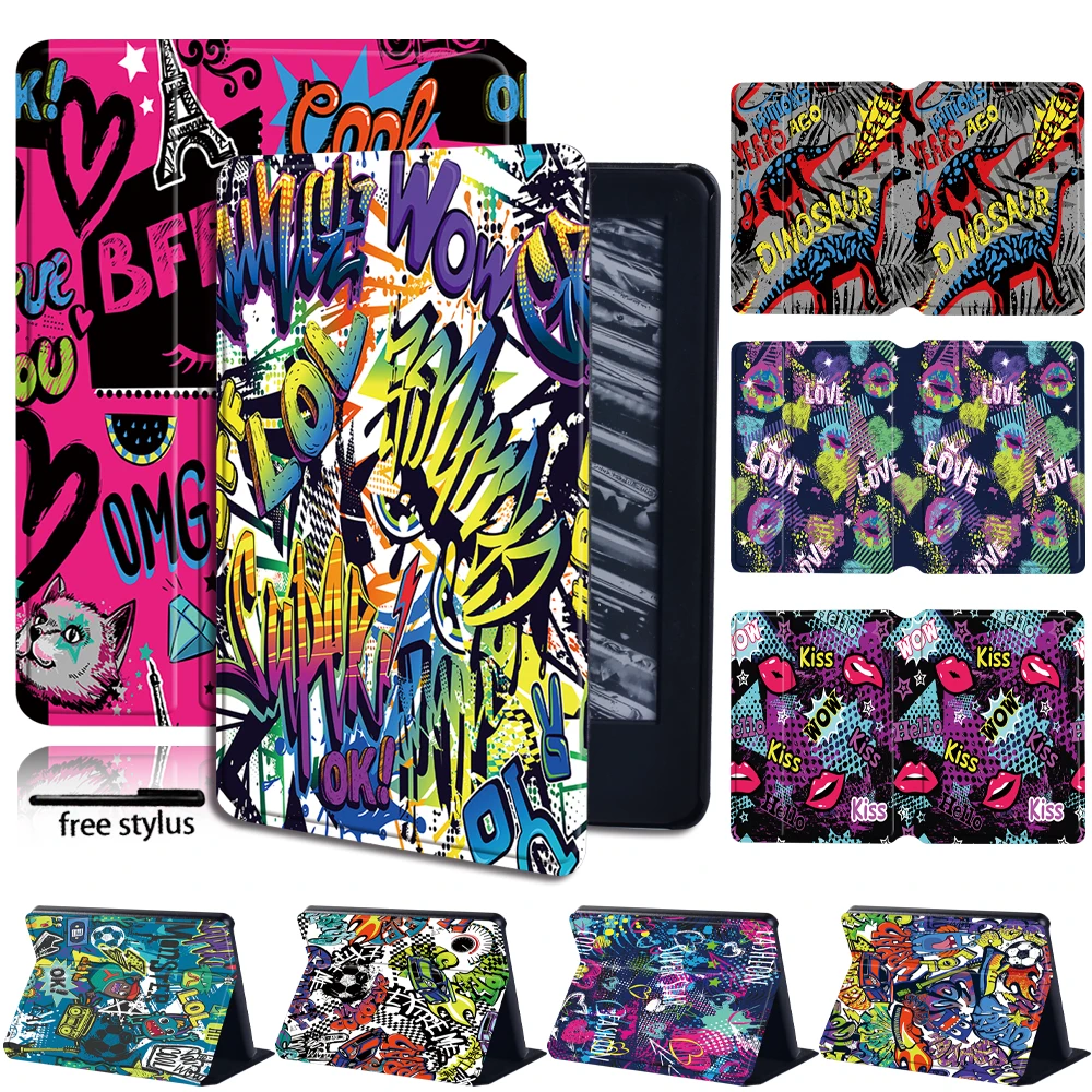 

Tablet Case for Kindle 8th/10th Paperwhite 1/2/3/4 Shockproof PU Leather Protective Shell +free Pen