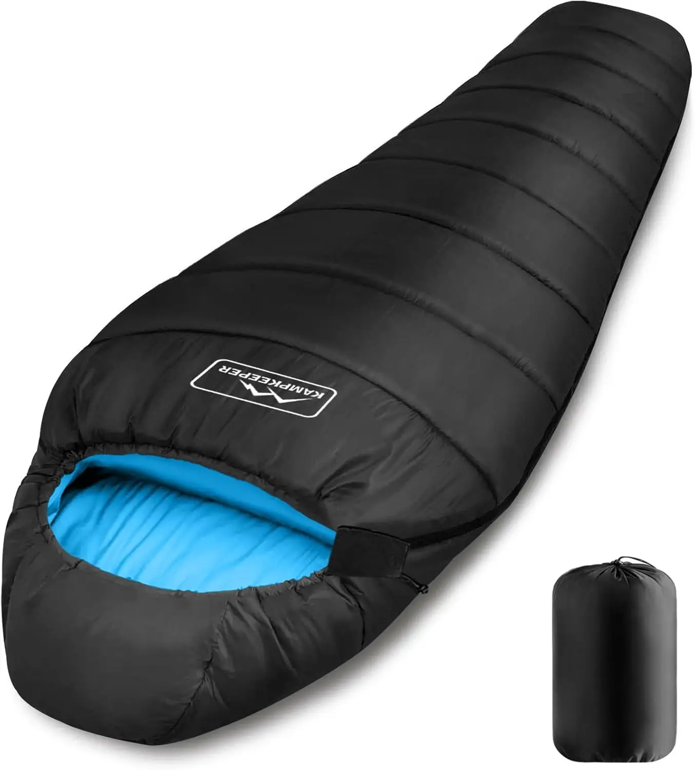 

Mummy Sleeping Bag for Cold Weather Camping, 32℉ 3-4 Seasons Adult with Adjustable Hood and Non-Snag Zipper