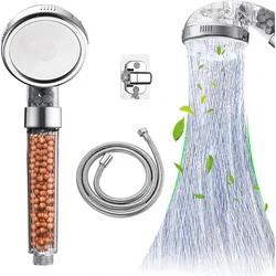 Filtered Shower Head Anti LimestoneABS High-Pressure Water Saving Handheld Clear Showerheads with Filter Beads for Bathroom