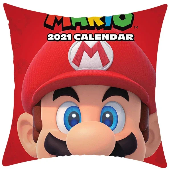 Mario Bros Cushion Cover Pillow Kawaii Anime Super Mario Sofa Cases Throw Pillows Home Decoration Kids Gifts 45x45cm