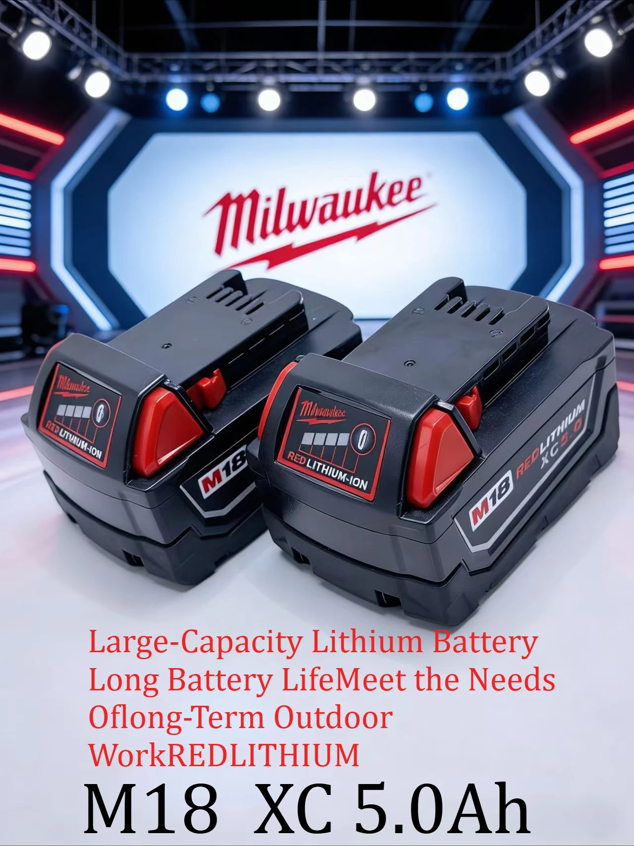 

Аккумулятор M18 18В XC5.0Ач повышенной мощности для Milwaukee 48-11-1850 48-11-1815, долговечный, для беспроводных инструментов для строительных площадок