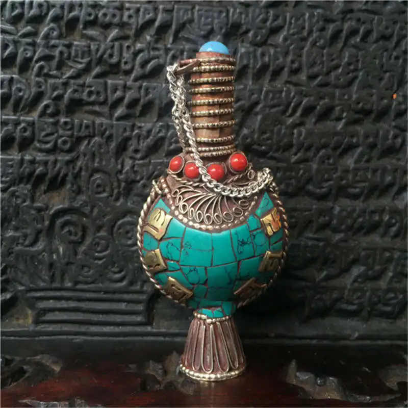 Snuff Bottle Pendants Tibetan Mantras Amulets Pendants Tibet Collectibles Fork Arts BYH012