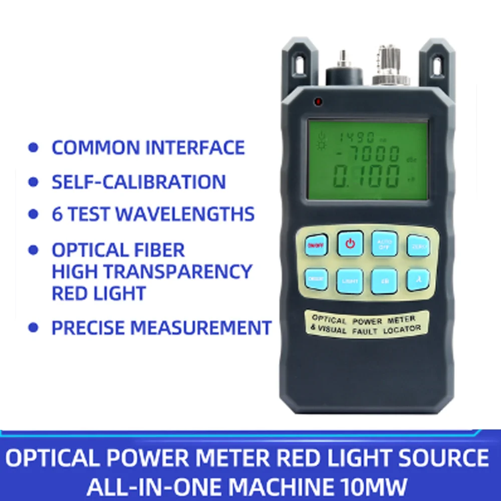 30Pcs All-IN-ONE Fiber Optical Power Meter -70 to +6 or 10dBm 1/10mw 1-10km Cable Tester Visual Fault Locator FTTH Tool