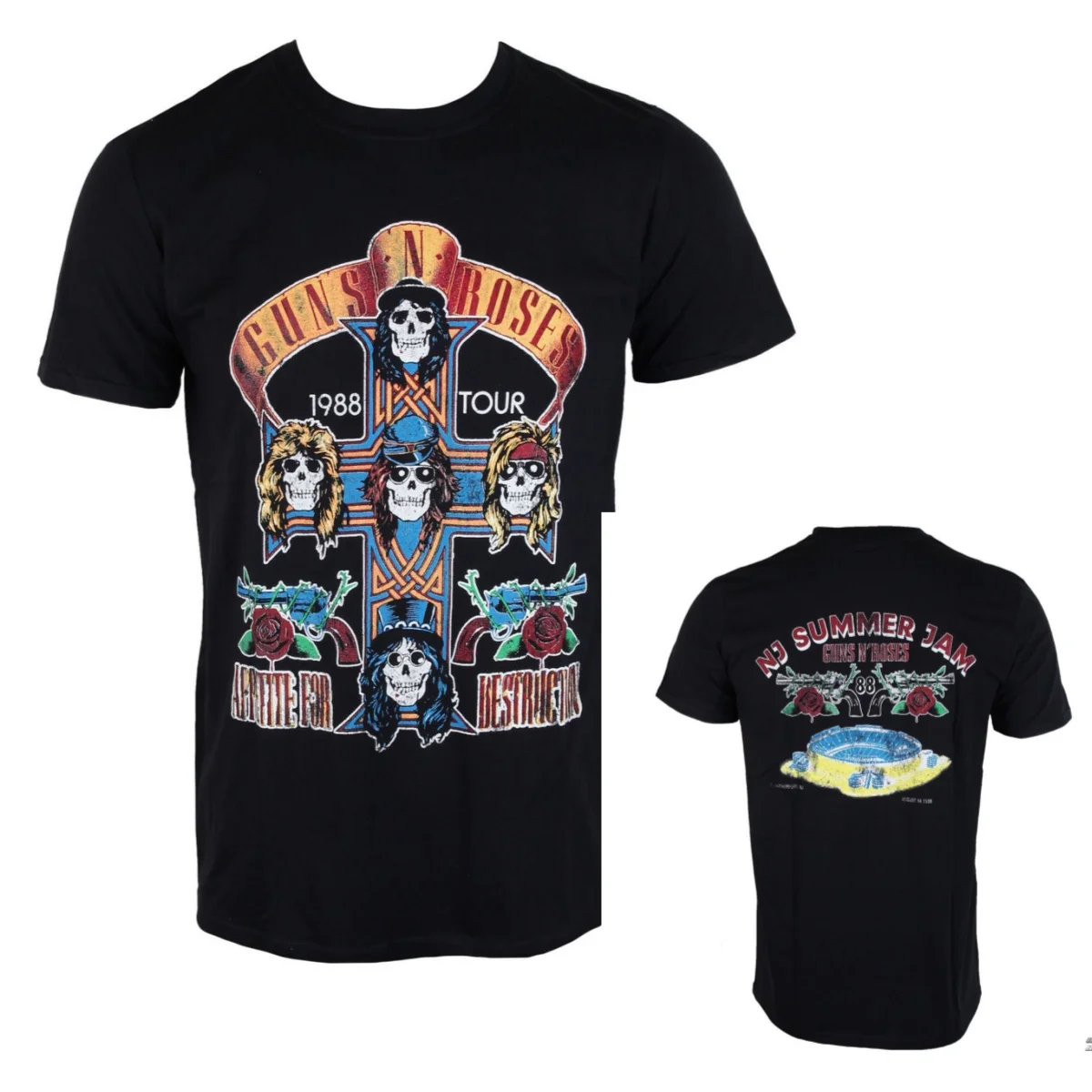 Pop Summer Guns N' Roses Graphic Cotton Band T-shirt Unisex Summer Short Sleeve Fashion Brand Tee Luxury Casual Vintage Tees