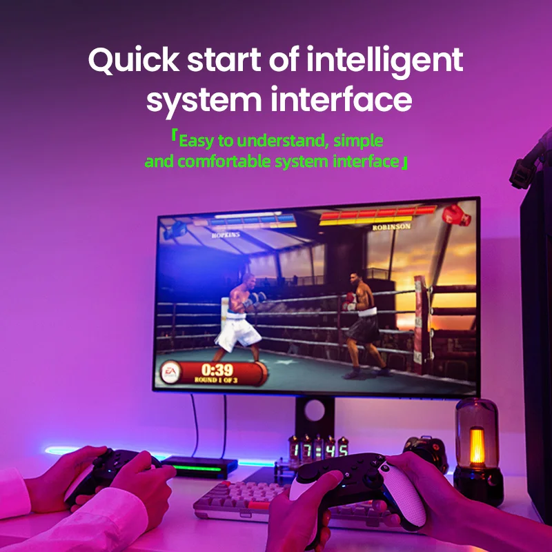 อัพเกรด H6เครื่องเล่นวิดีโอเกม Retro ครอบครัว4K Gamebox 2.4G ชาร์จคอนโทรลเลอร์ไร้สาย40000เกม PSP N64 PS1