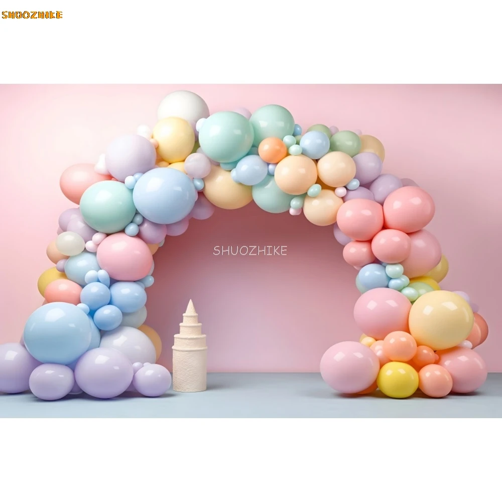 Newborn Baby Shower Backdrop for Girl Boy Kids Birthday Party Cake Smash Balloon Photography Background Decor Photo Studio Props