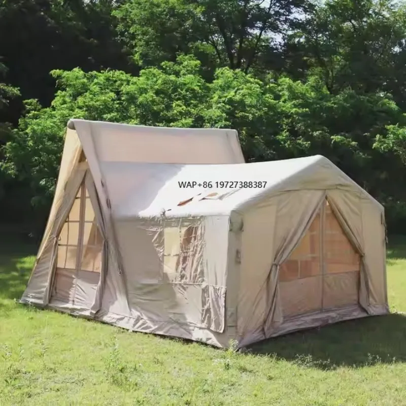 

Новый треугольный водонепроницаемый и ветрозащитный надувной палатка для кемпинга, портативная ткань Оксфорд для семейных путешествий