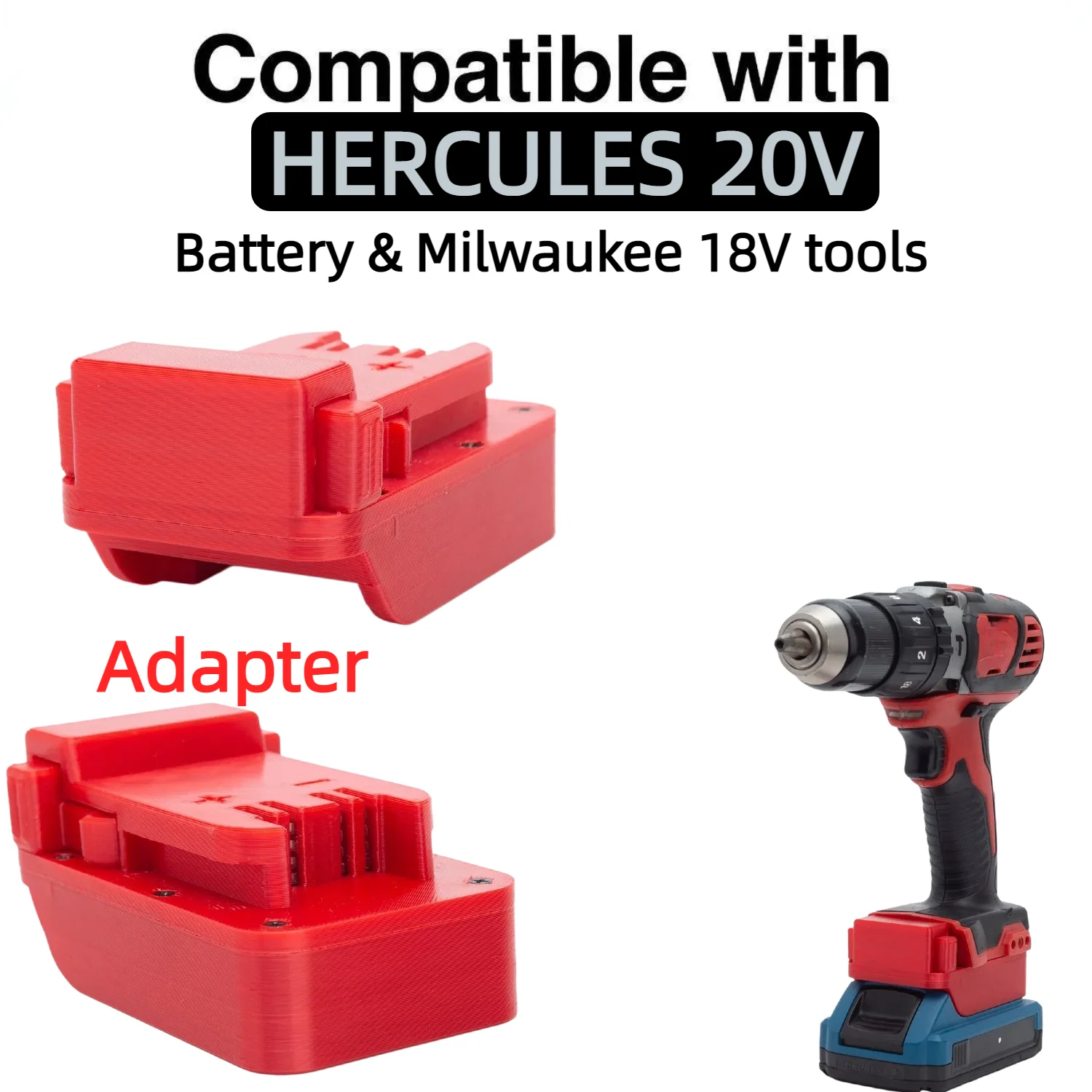

For HERCULES 20V Series Li-ion Battery Adapter TO Milwaukee 18V Series Tools Converter Power Tools Accessory(Only Adapter)