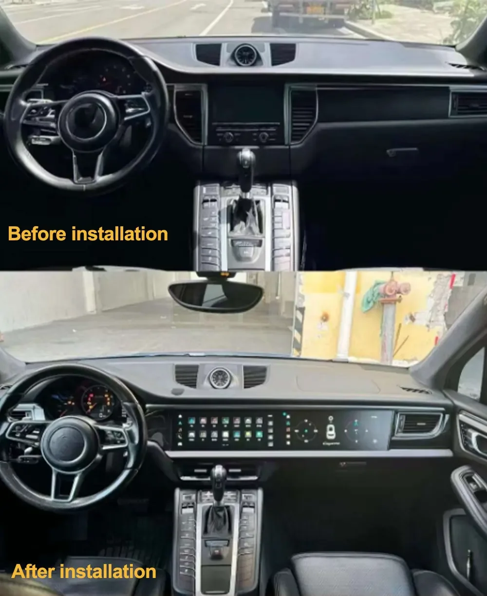 

2024 Car Dual Screen for Porsche Macan 14-17 CAr Offline Navigation BT GPS AI Multimedia Stereo Head Unit Car Radio Carplay Led