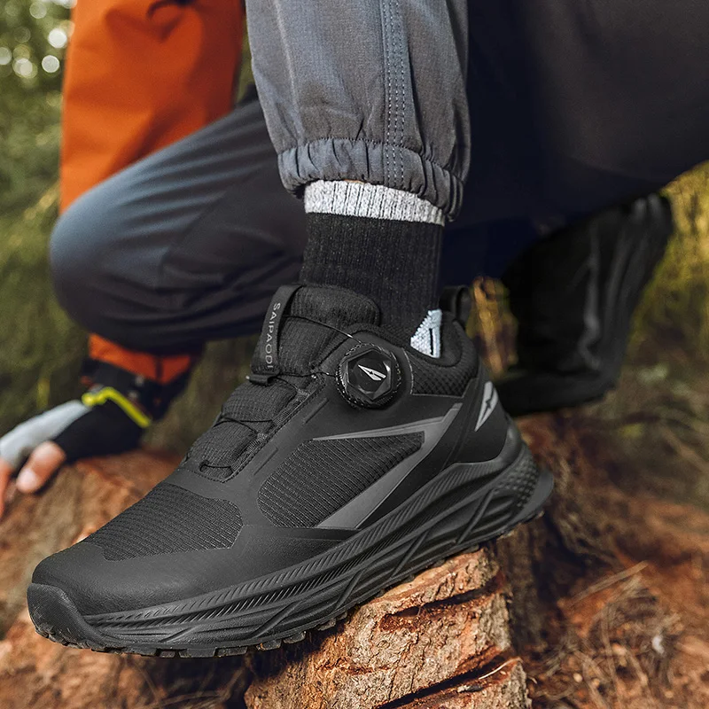 

2026 Men Walking Outdoor Shoe Designer Wide Foot Quick Lacing Walking Jogging Shoe Anti-Slip Trekking Sneakers 39-46