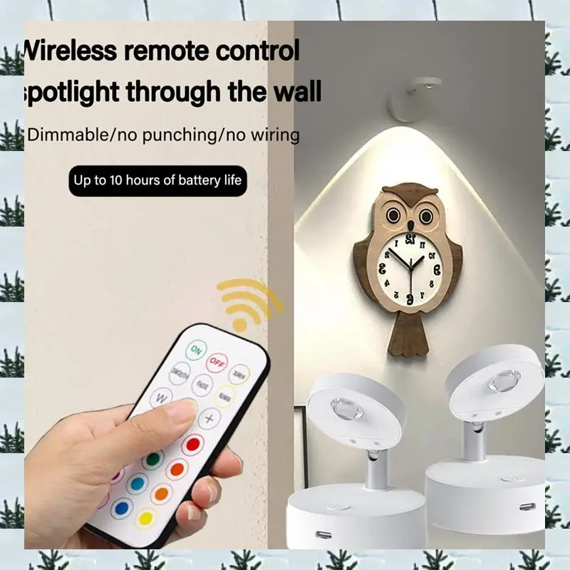 

Wireless LED Spotlight Remote Control Closet Spotlights RGB Spotlights For Bedroom Wine Cabinet Lights Decorative