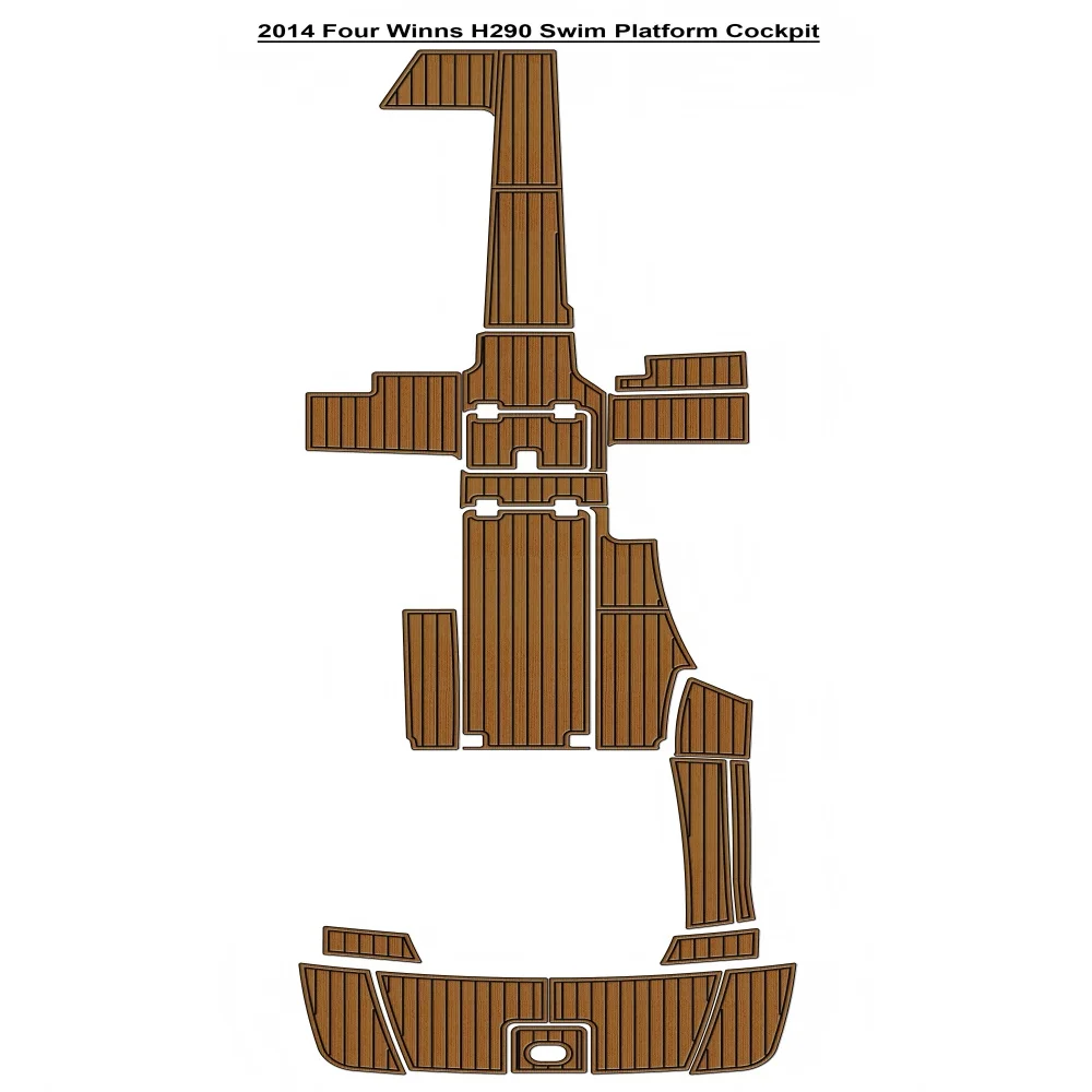 

2014 Four Winns H290 Swim Platform Cockpit Pad Boat EVA Teak Deck Floor Mat SeaDek MarineMat Style Self Adhesive