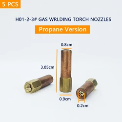 5PCS H01-2-3# Gas Brazing Torch Nozzle Oxygen Propane  Liquified Gas for Steel Copper Aluminum Solder Welding Torch