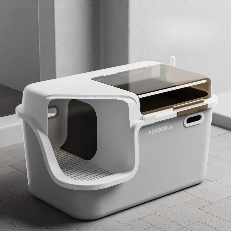 Fully Enclosed Cat Litter Basin Corridor Type Splash-Proof Deodorant Cat Toilet Large Pet Litter Box Enclosed Litter Basin