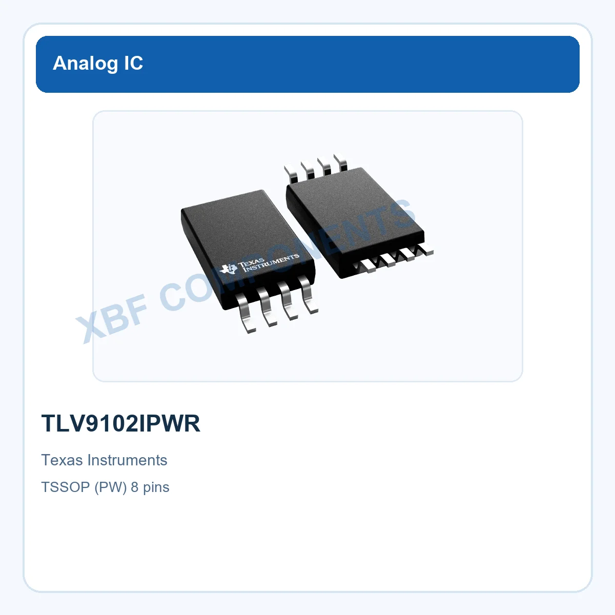 TLV9102IPWR Texas Instruments Operational Amplifier Op Amp 16-V 1.1-MHz TSSOP (PW) 8 pins