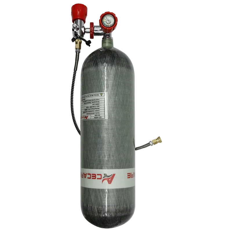 Acecare 3L/6.8L/9L CE Carbon Fiber Scuba Diving Tank Bottle 30Mpa 300Bar 4500psi with Valve Fill Station M18*1.5 SCBA Firesafety