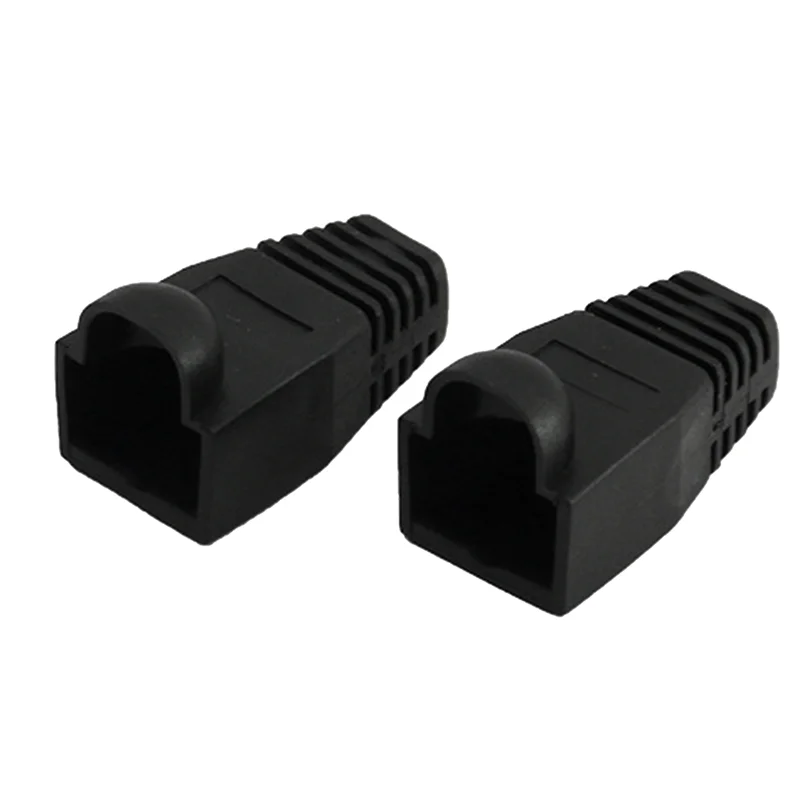 1000 PCS RJ45 Connector Plug Protective Sleeve Cover Cap for CAT5E/6 Cable USB Connectors Laptop Pc Case Black