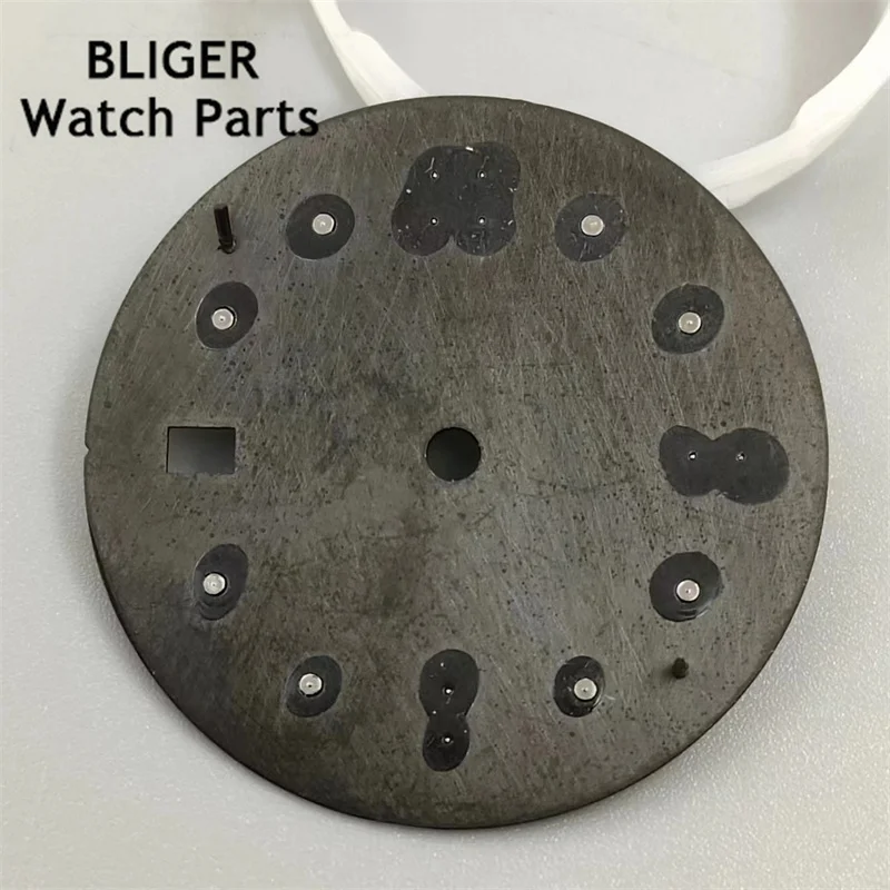 BLIGER 33.5mm dial Black rose gold Dateless window Green luminous Fit NH34 NH35 NH36 ETA 2824 PT5000 Miyota DG series movement