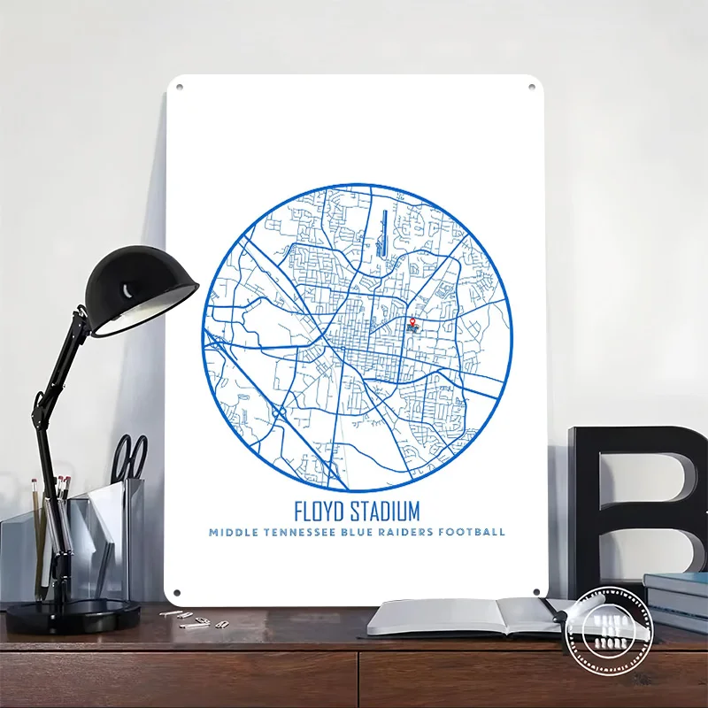 Middle Tennessee Blue Raid Metal Poster Perfect Gift for Fans Lovers Customized Wall Art Metal Sign for Vintage Decor Room Home