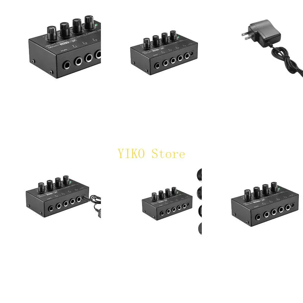 

K32C HA400 4-канальный мини-усилитель для стереофонических наушников Au-dio с адаптером питания, вилка