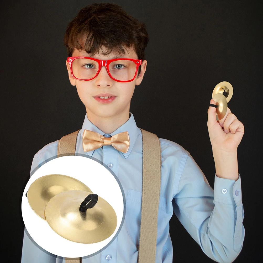 Picture 7: 5 Pairs Finger Cymbals Mini Musical Instruments for Kids Belly Dance Party Lightweight Durable Small Copper Cymbals Toys