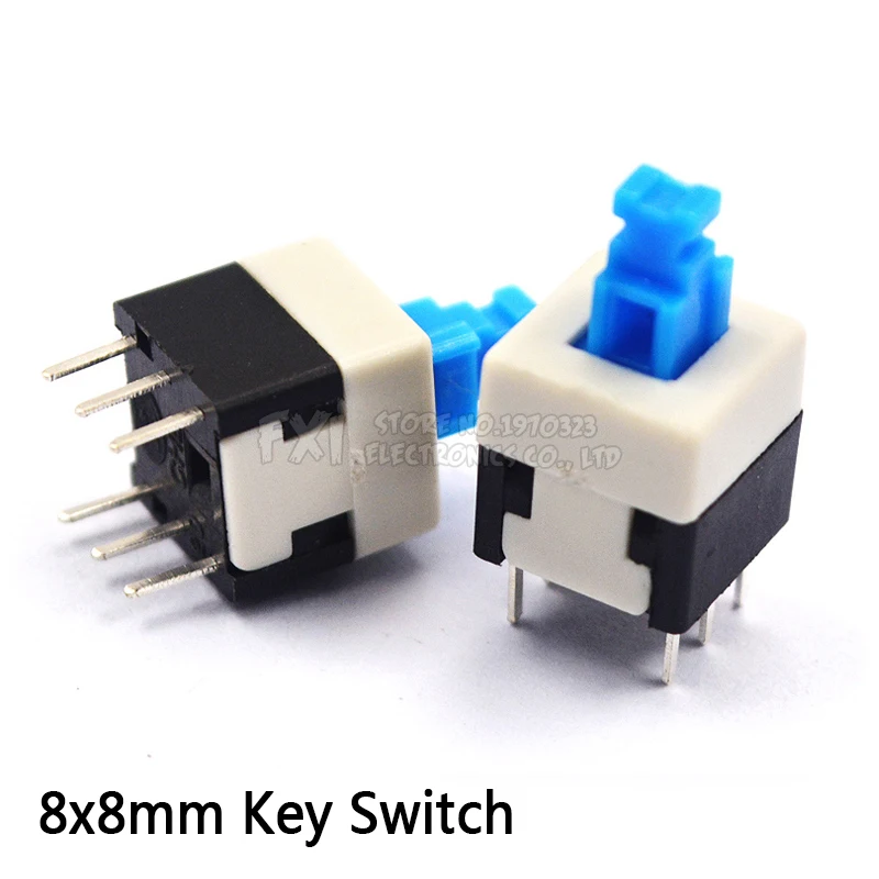 50PCS 5.8*5.8 7*7 8*8 8.5*8.5mm Self Locking Push Tactile Power Micro Switch Kit 6 Pin Button Switches