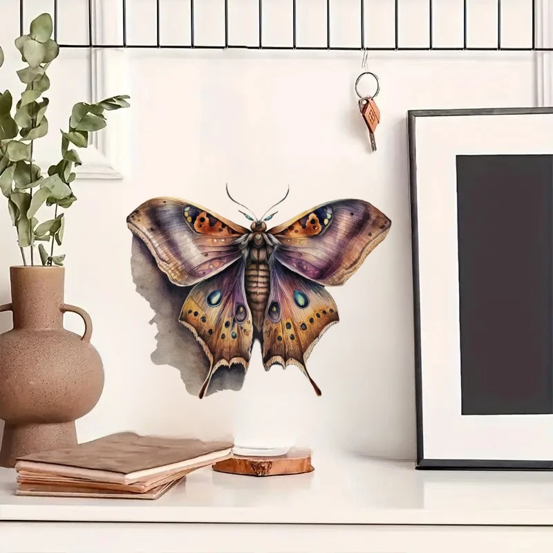 Beautiful Gothic Moth Sticker, Water-proof Home Decal for Wall, Bathroom, Cabinet, Door,Toilet, Car, Laptop