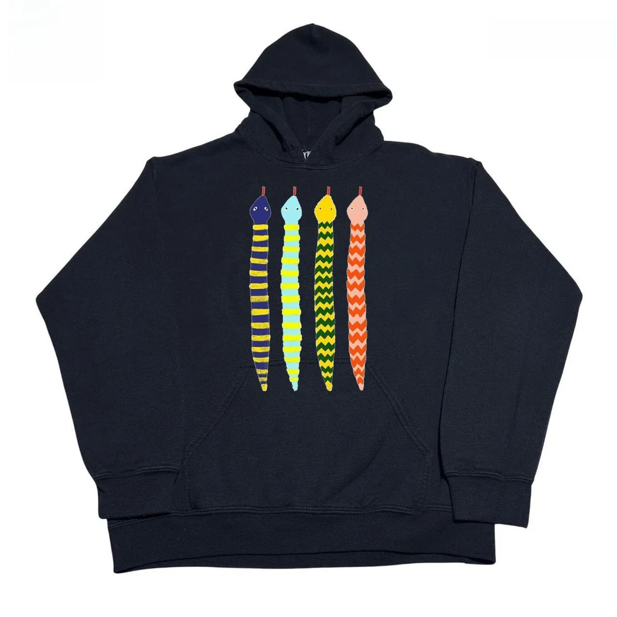 

Худи в стиле ретро-американский кэжуал с принтом насекомых, из плотного хлопка и полиэстера, повседневная одежда