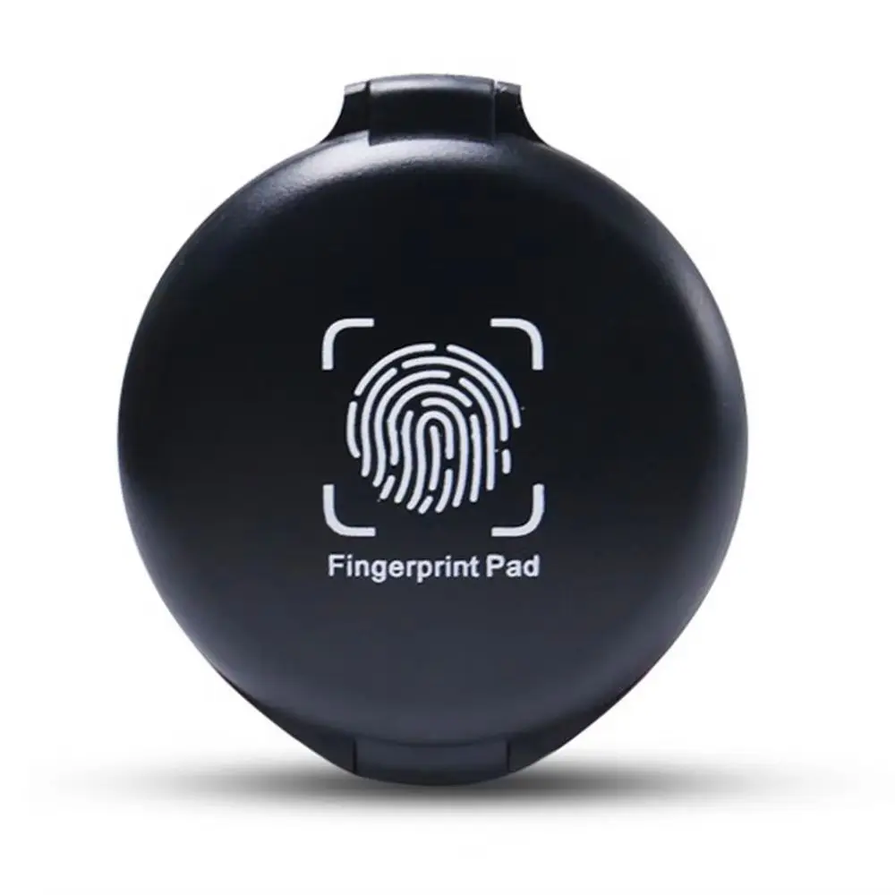 1Pcs New 5.8cm Stamp Pad Mini Portable Fingerprint Ink Pad Black/Red/Blue Waterproof Thumbprint Ink Pad Identification Security