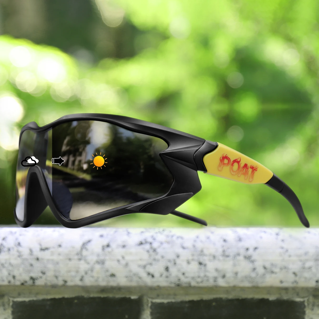 Männer Frauen Photochrome Motorrad Brille Outdoor Sport Großen Rahmen Winddicht Radfahren Laufen Wandern Brille – Detail 15