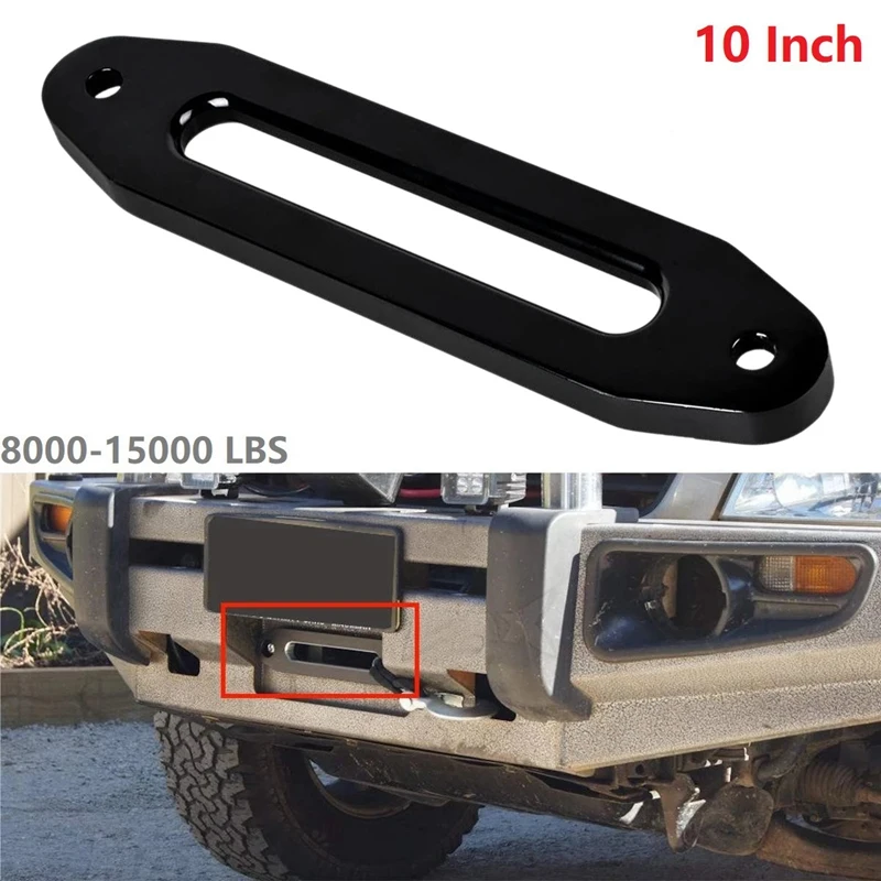 

New10 Inch 254Mm 8000-15000 Lbs Universal Chrome Billet Aluminum Hawse Fairlead Synthetic Mount Winch Rope For SUV ATV UTV