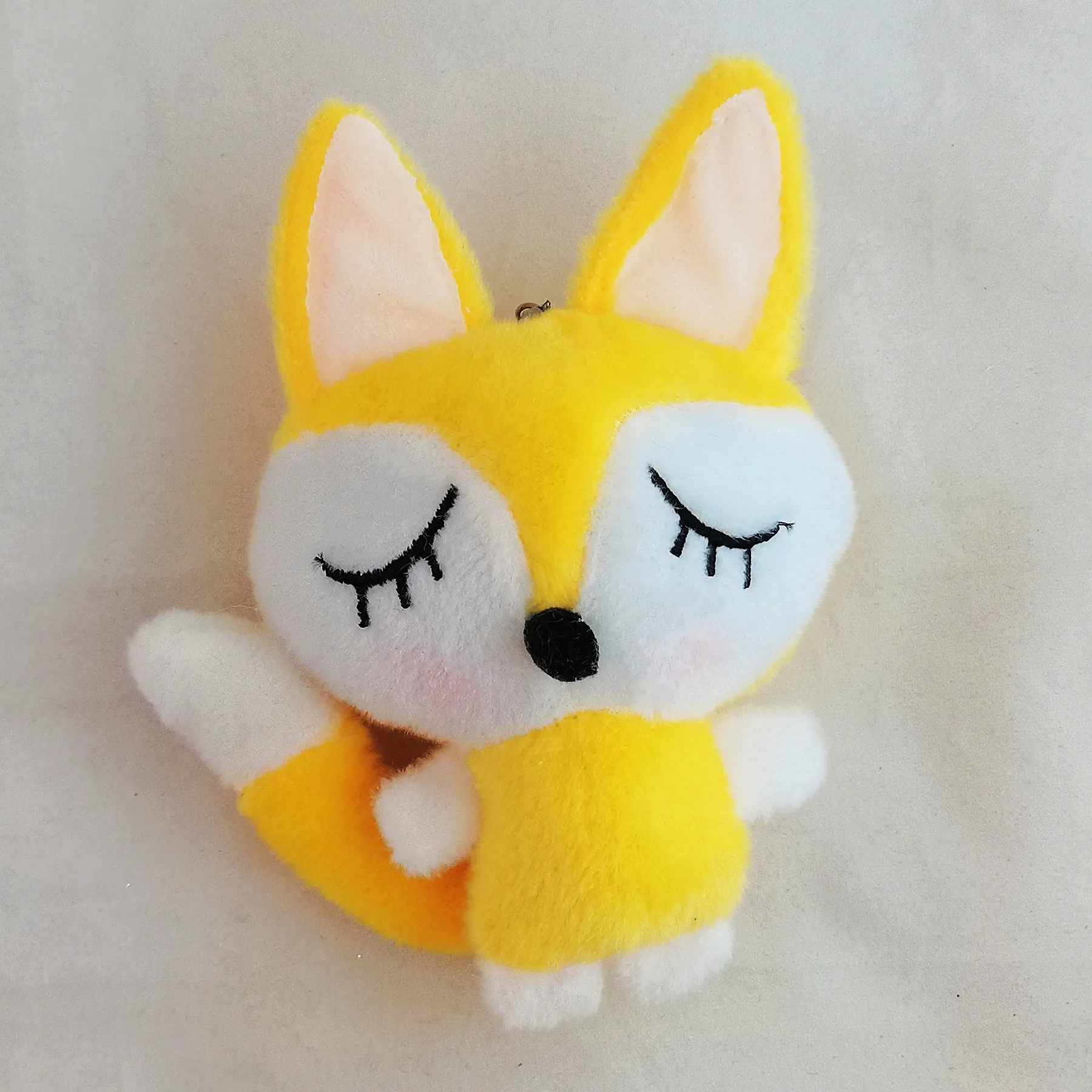 Little Fox Car Keychain Pendant Cute Plush Foxes Charm Wild Animals Doll Foxs Gift Bags Ornaments Female Dolls Dol Holiday Gifts