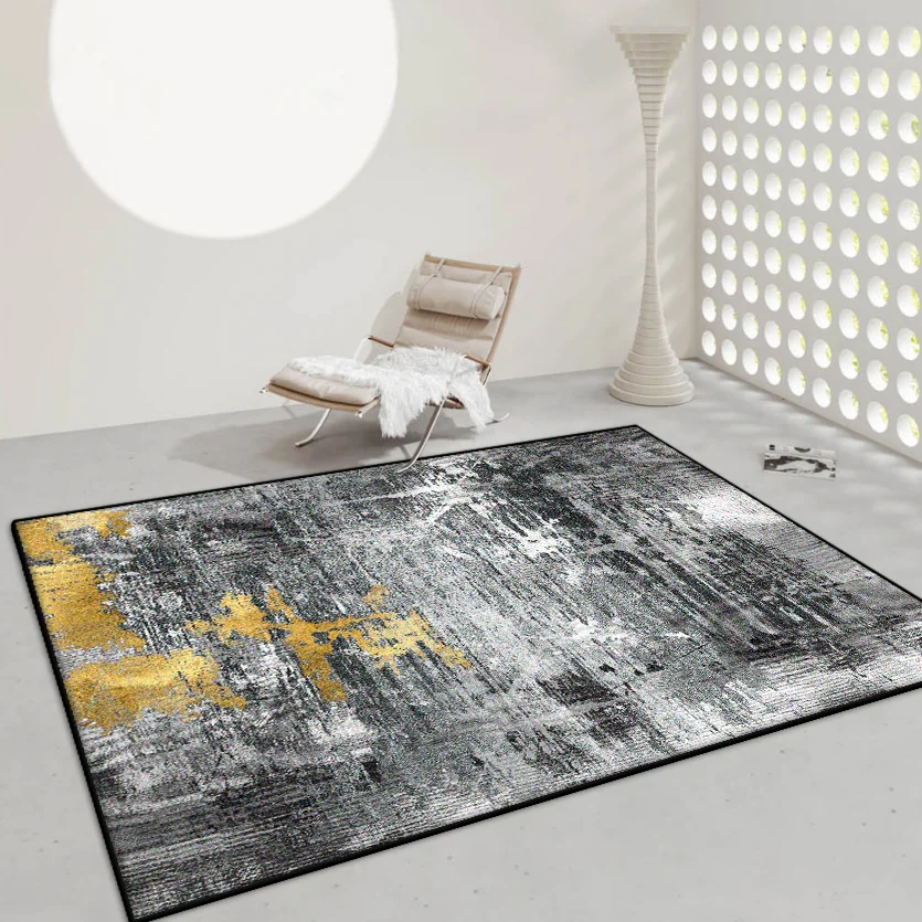 Ink Wash Abstract Carpet for Living Room Minimalism Decoration Large Area Antiskid Rugs Bedroom Bedside Washable Plush Mat Soft