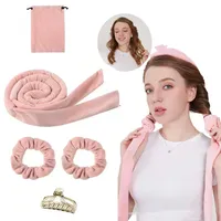 Woman Heatless Curling Rod Headband Lazy Hair Curler No Heat Hair Rollers Soft Curls Sleeping Flexi Rods Girls DIY Styling Tools