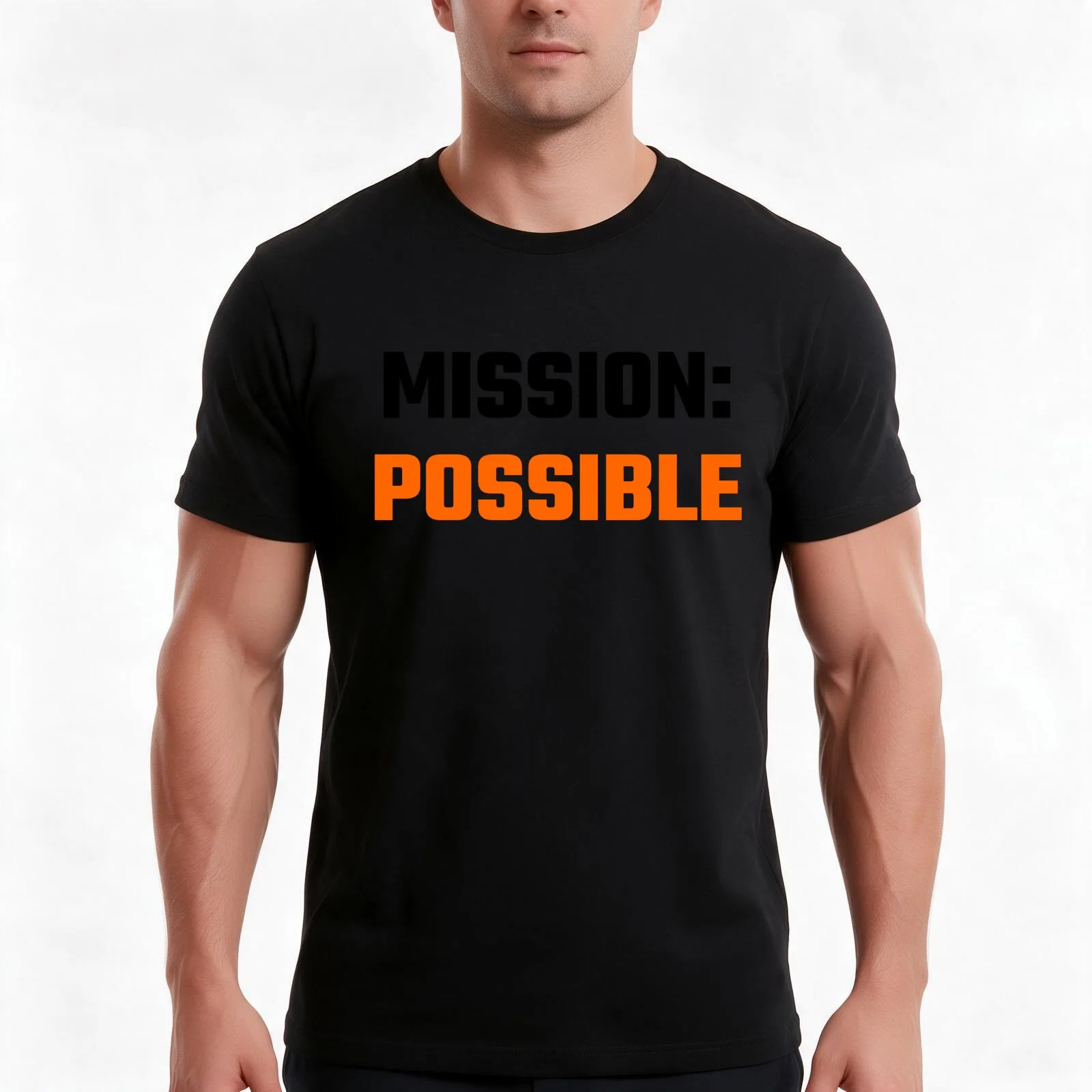 Mission Possible T-Shirt, Summer Casual Cotton Tee, Oversized Streetwear Tops, Vintage Graphic Print, Loose Fit Short Sleeve