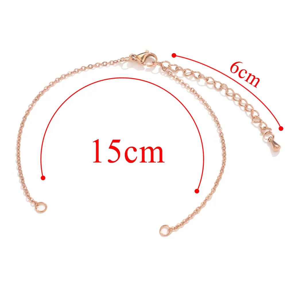 5pcs Stainless Steel Adjustable Bracelet Chains for DIY Jewellery Making