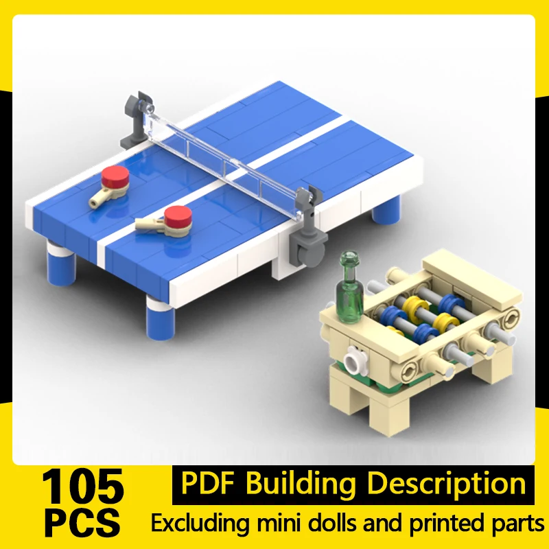 

City Street View Model MOC Building Bricks Outdoor Table Sport Modular Technology Gifts Holiday Assemble Children Toys Suit