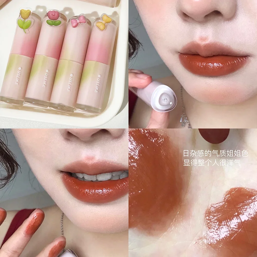 Maquillaje de labios hidratante USLIKE, belleza, puro deseo, larga duración, no se decolora, brillante, luz de agua solar de verano