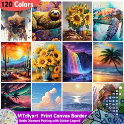 Animals 120 Colors Diamond Painting With Sticker Legend Print Canvas Border Flower Draw On Canvas Landscape Waterfall Gift Hobby